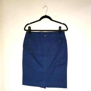 Lauren Ralph Lauren Navy Skirt w/ Pockets & Gold Back Adjustable Clasp Size 4